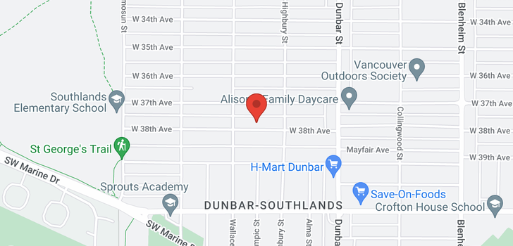map of 3853 W 38TH AVENUE